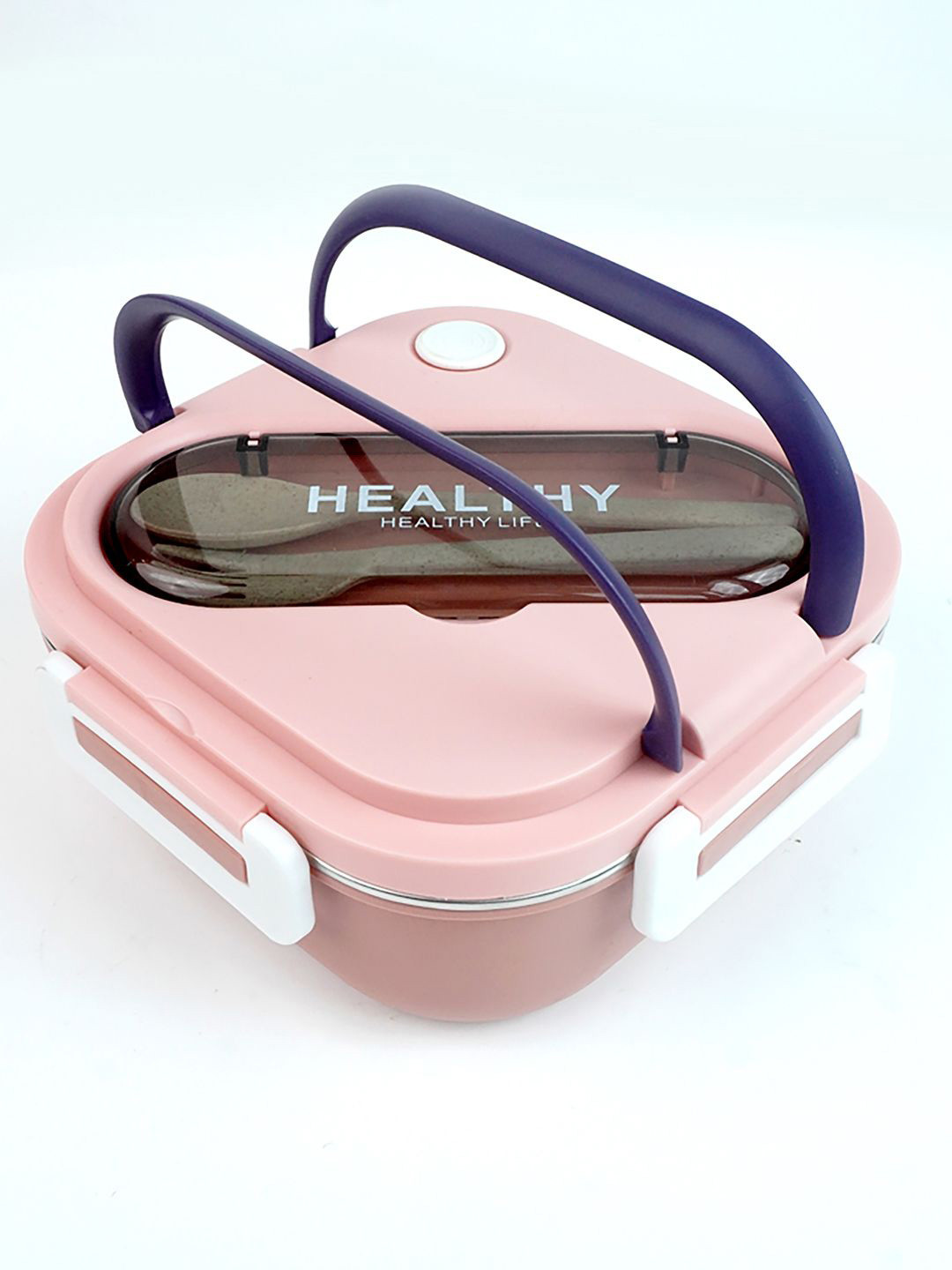 Little Surprise Box LLP Kids Pink & Purple Rounded Square Stainless Steel Lunch Box