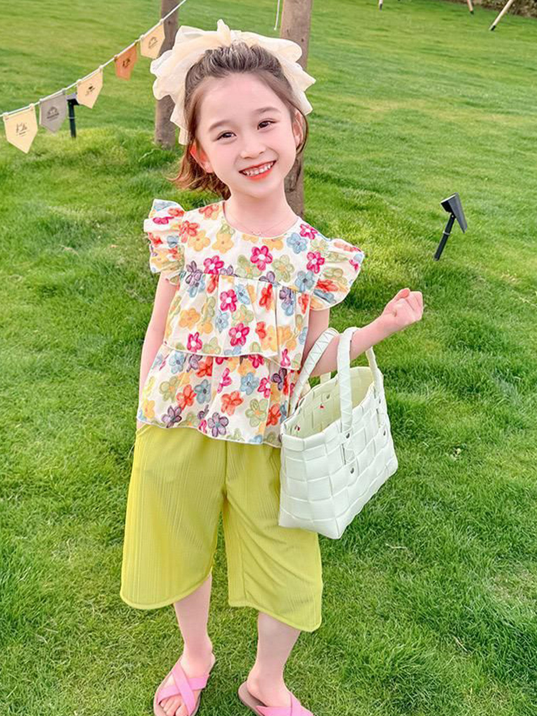POP STREET KIDS Girls Printed Top With Capris