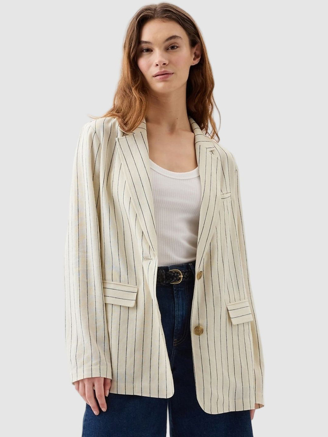 GAP Notched Lapel Single-breasted Blazer