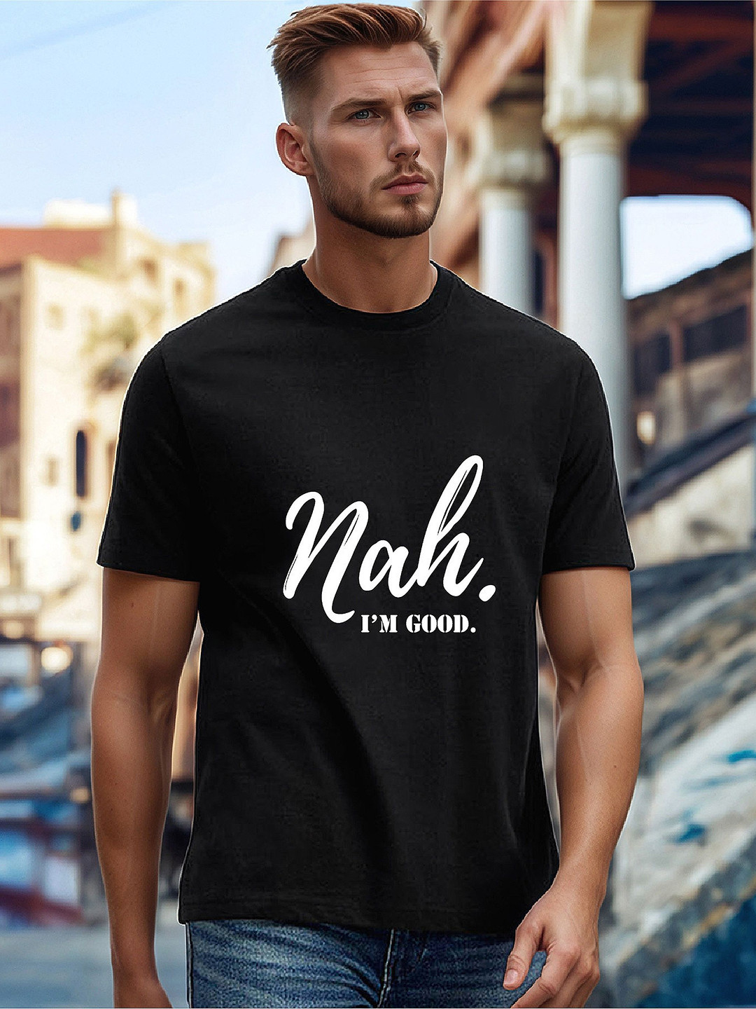 LAUREN ADAMS Typography Printed Pure Cotton T-Shirt