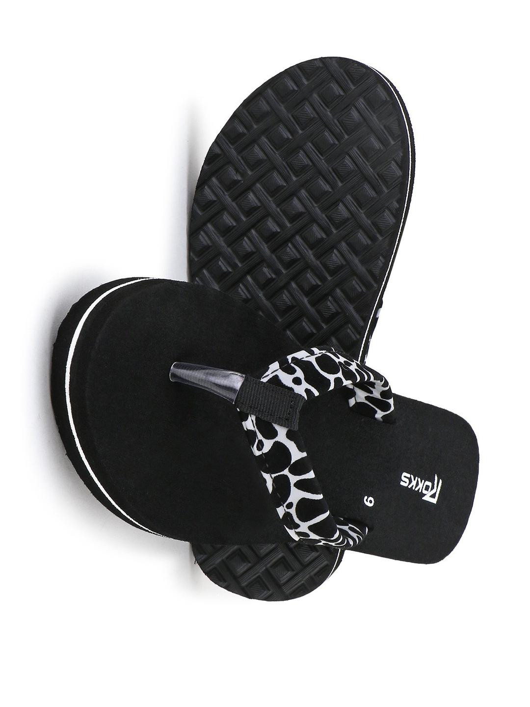 ROKKS Black Women Rubber Slip-On