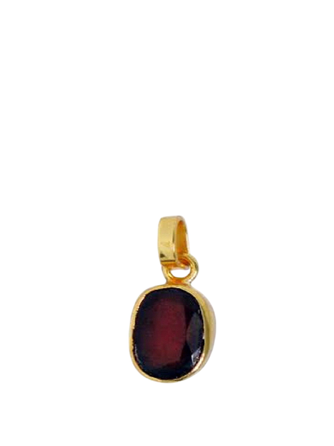 GenZcomplex Red Brass Garnet Gold-Plated Pendant