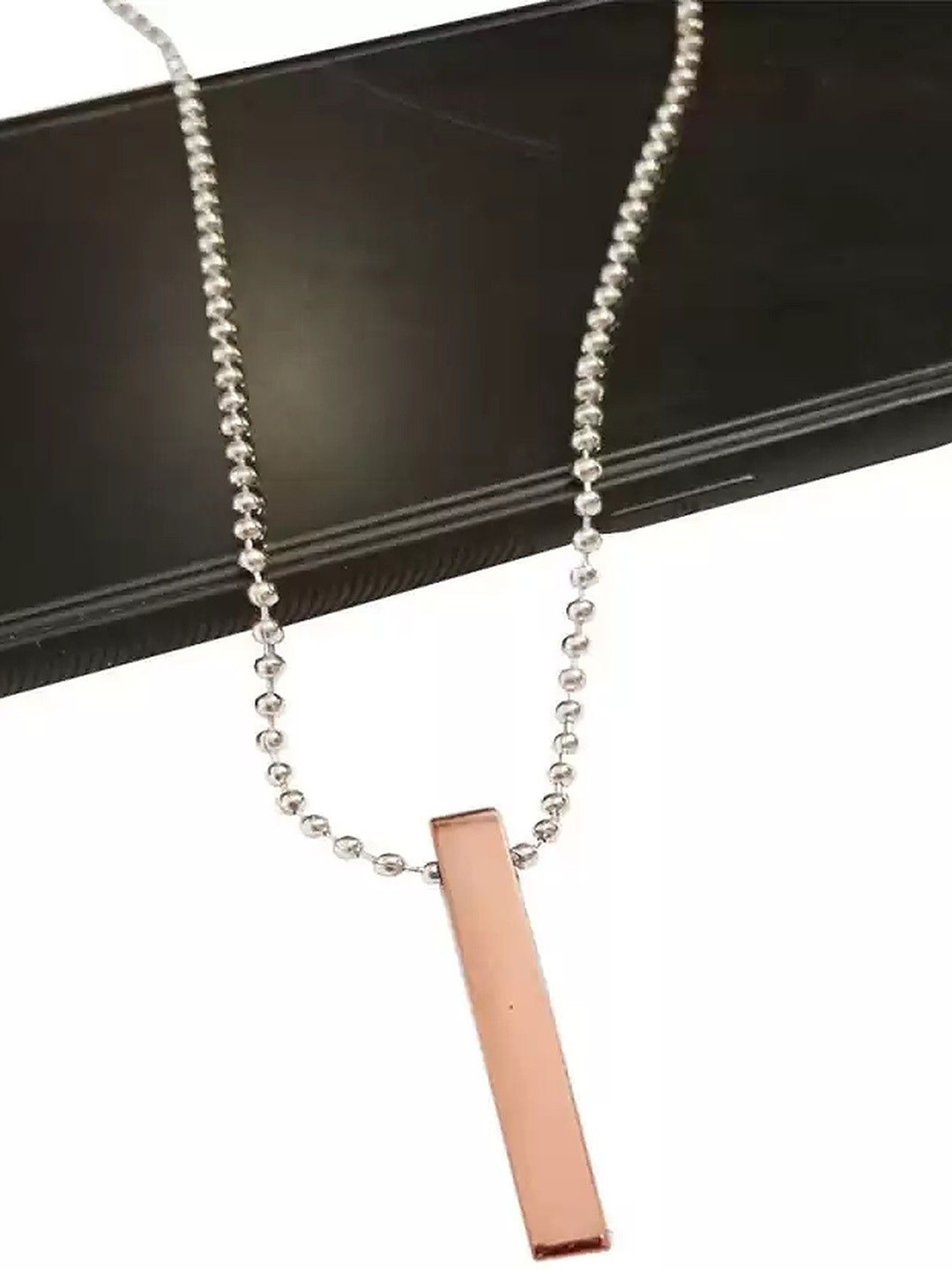 Heer Collection  Stainless Steel Bar Shaped Pendant With Chain
