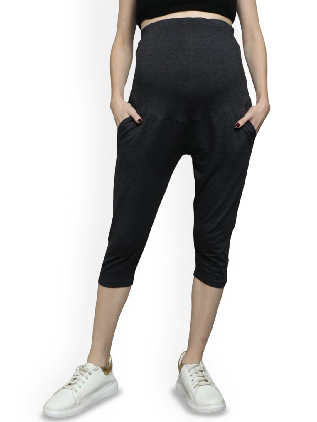 Lenam Cotton Lycra Stretchable Three Fourth Length Cotton Maternity Leggings