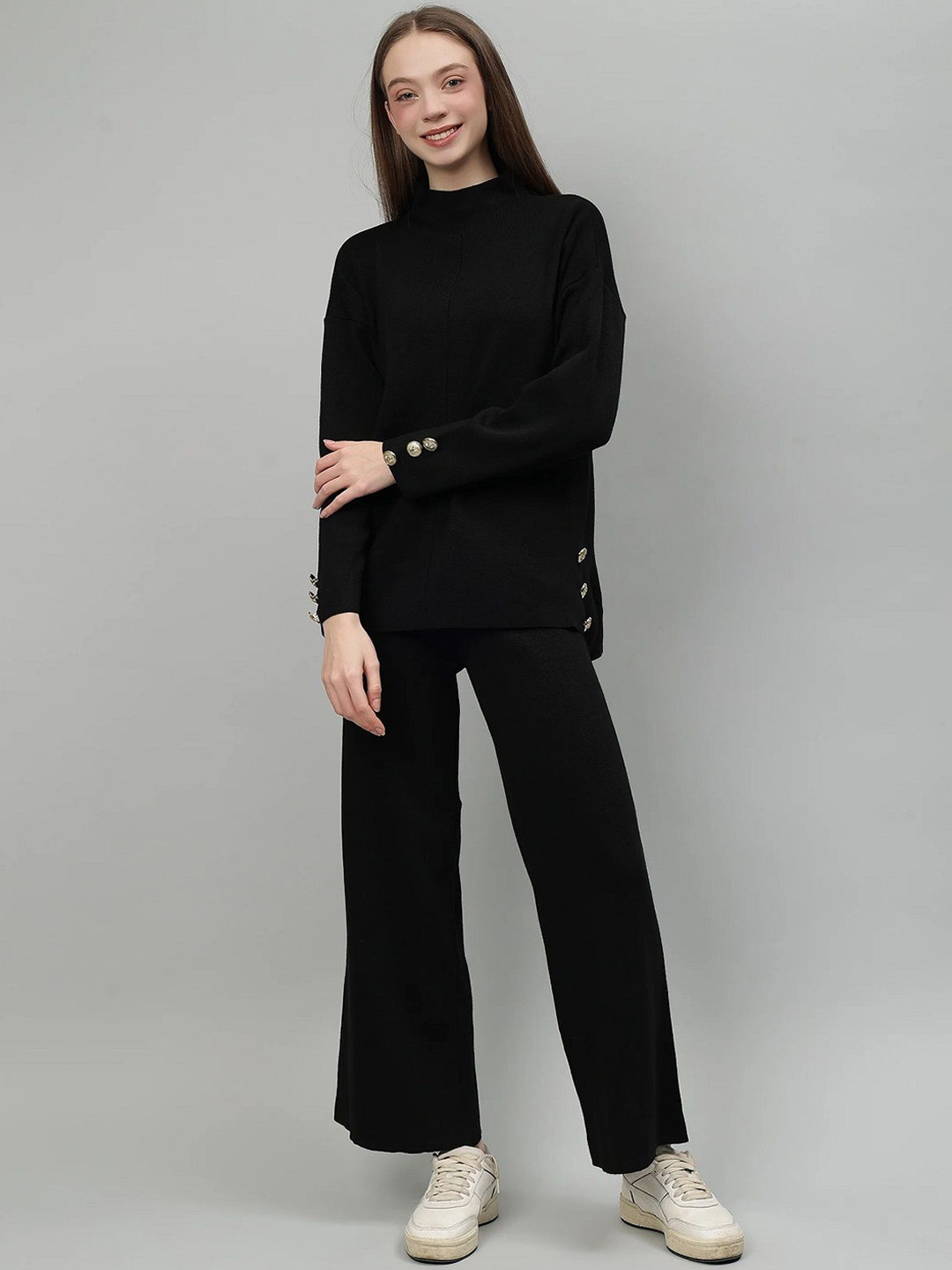 Fashion Gaiia High Neck Top & Trousers Co-Ord Set