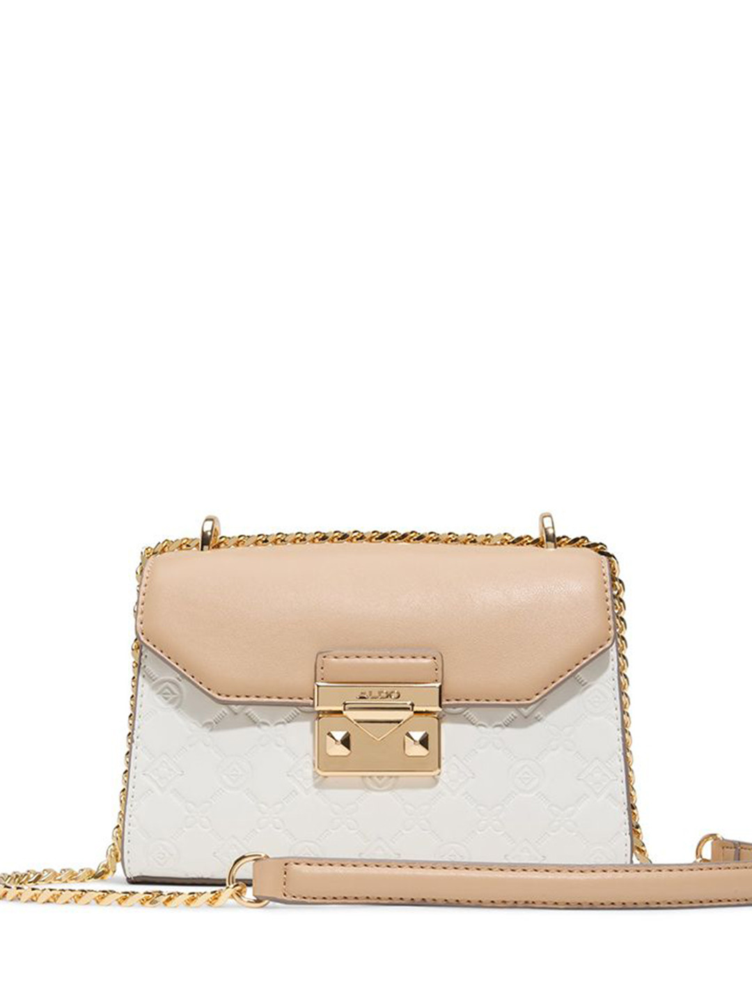 ALDO Crossbody Colourblocked Button Closure Sling Bag With Detachable Sling Strap