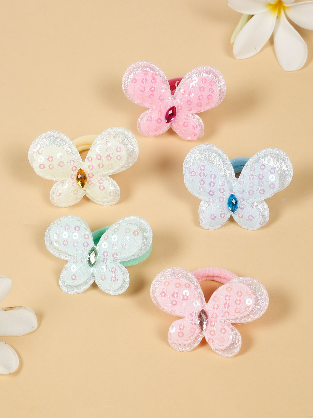 Stoln Girls Set of 5 Embellished Ponytail Holders