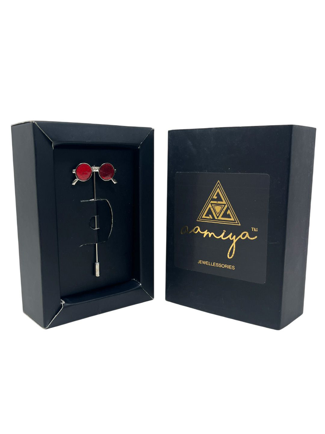 AAMIYA CREATIONS Silver Plated Sunglasses Design Lapel Pin Brooch