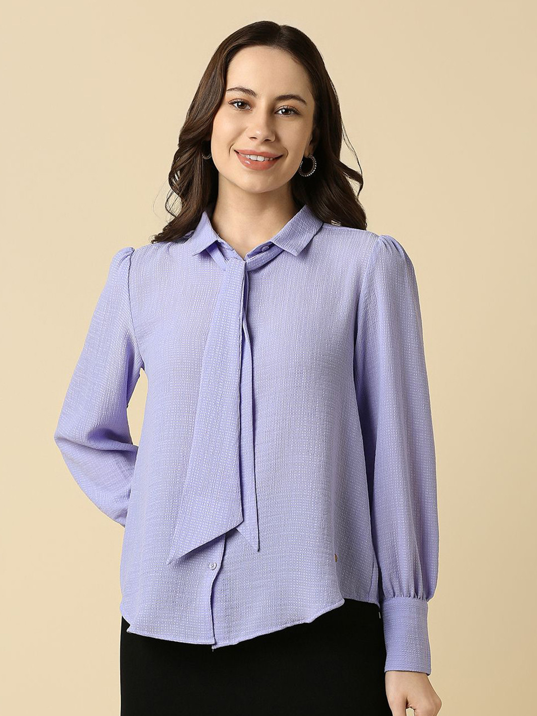 Allen Solly Woman Built-Up Collar Long Sleeves Formal Shirt