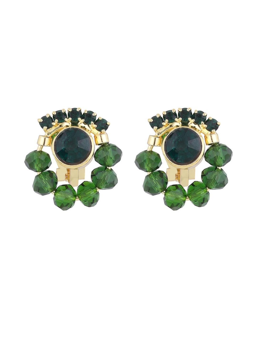 Ear Cuffs without Piercing Timeless and Classic Cuff Earrings for Women (G1048) (Green)