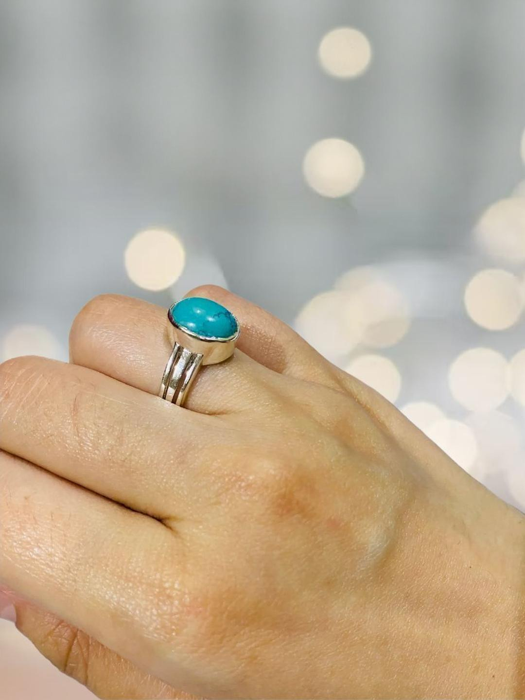 GenZcomplex Turquoise Studded Finger Ring