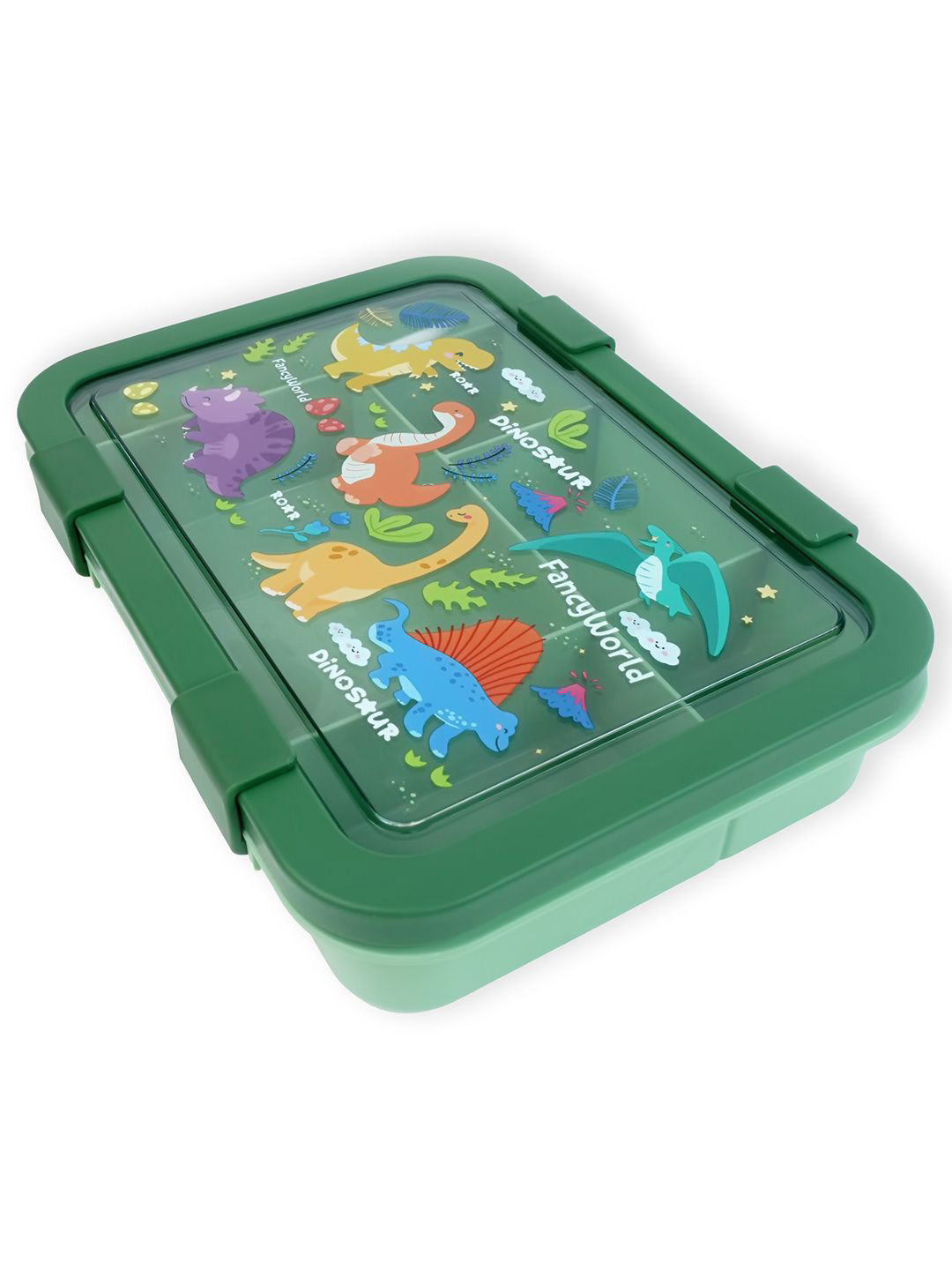Little Surprise Box LLP Kids Olive Green Printed 5 Sections Lunch Box
