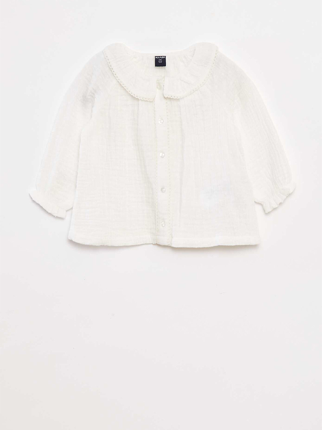 KIABI Girls Peter Pan Collar Pure Cotton Shirt Style Top