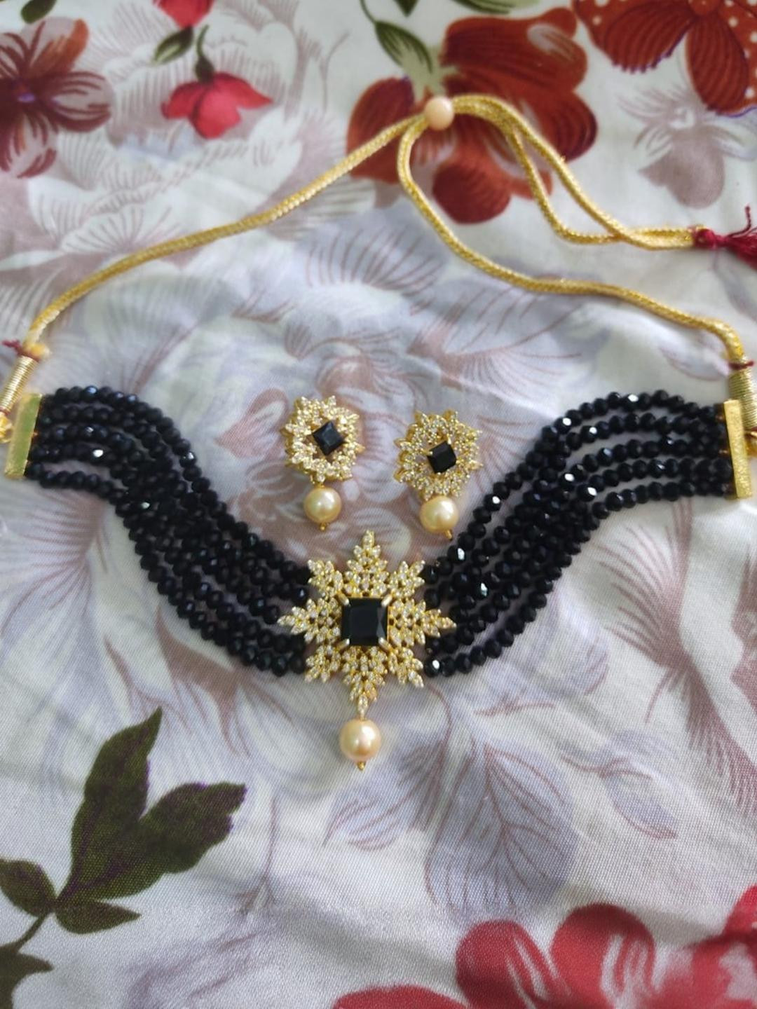 UNNATI JEWEL Black Brass Jewellery Set