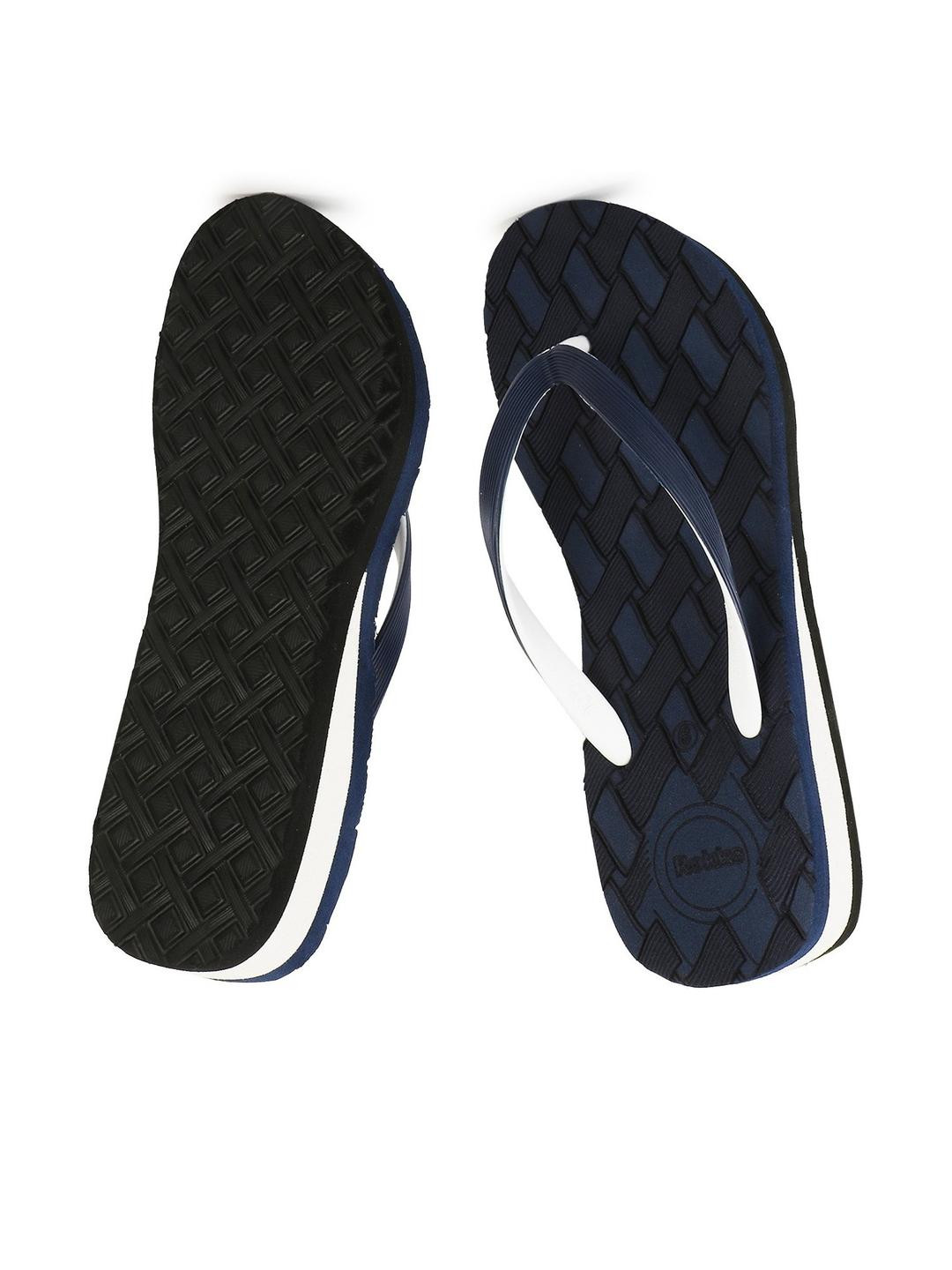 ROKKS Women Rubber Black Thong Flip-Flops