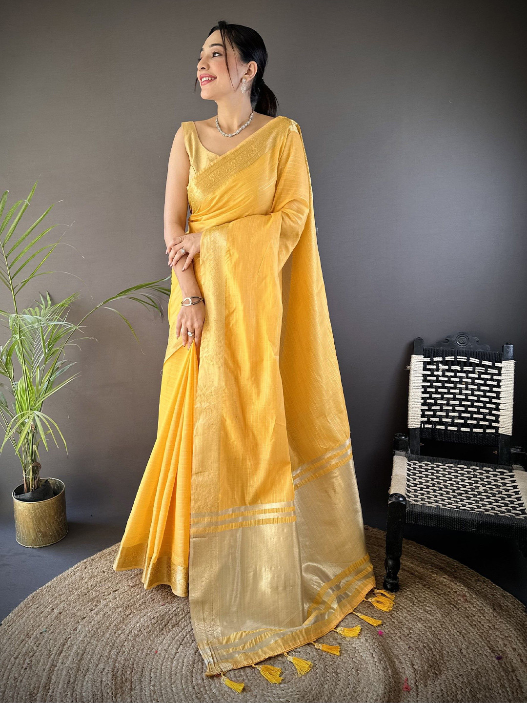 Pandadi Saree Striped Zari Sarees