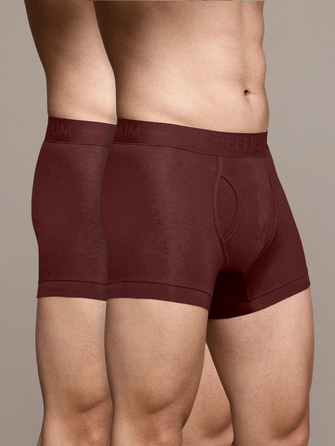 Heelium Pack Of 2 Mid-Rise Trunks DUP-P2-KEYHOLETRK-RED-S