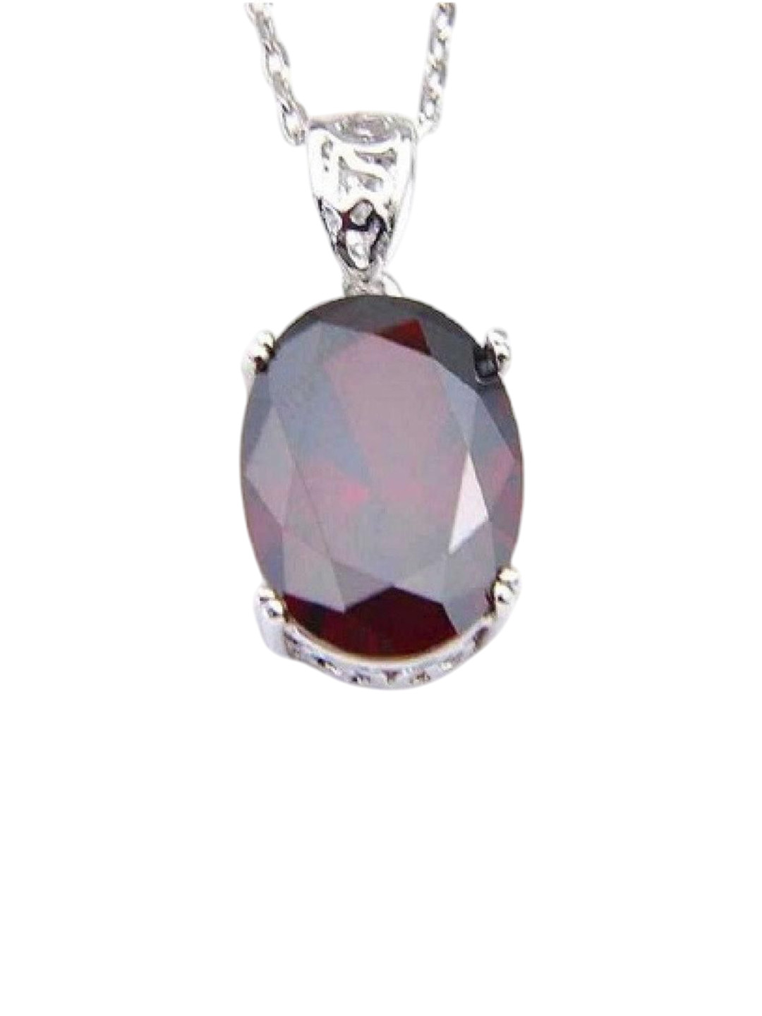 GenZcomplex Silver-Plated Red Ruby Pendants