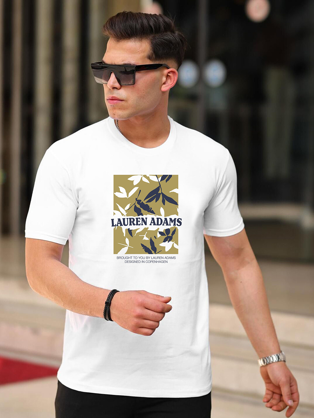 LAUREN ADAMS Graphic Printed Pure Cotton T-Shirt