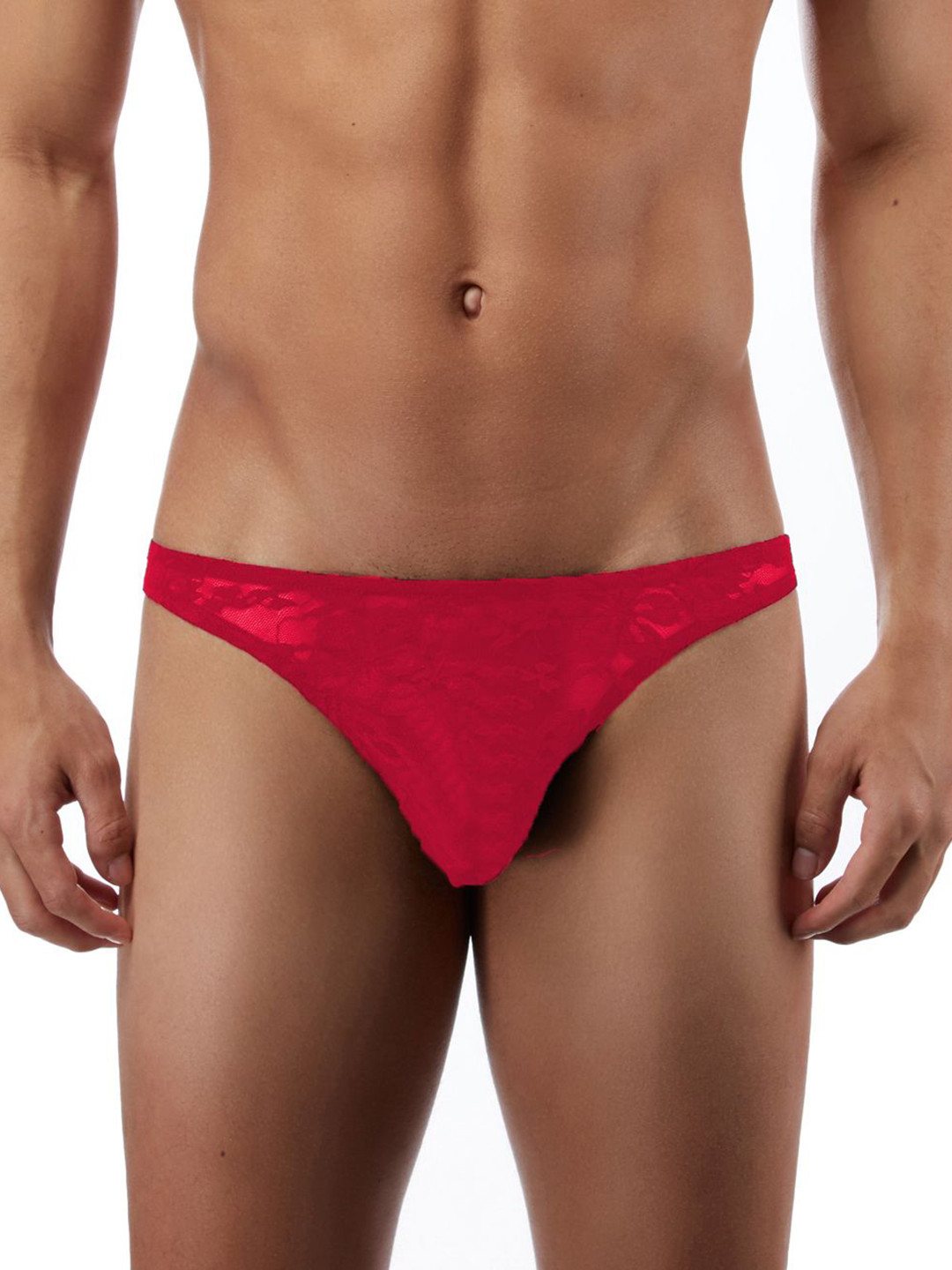 MOODSTRING Self Designed Laced Low-Rise Thong Brief ML-07116-RD-S