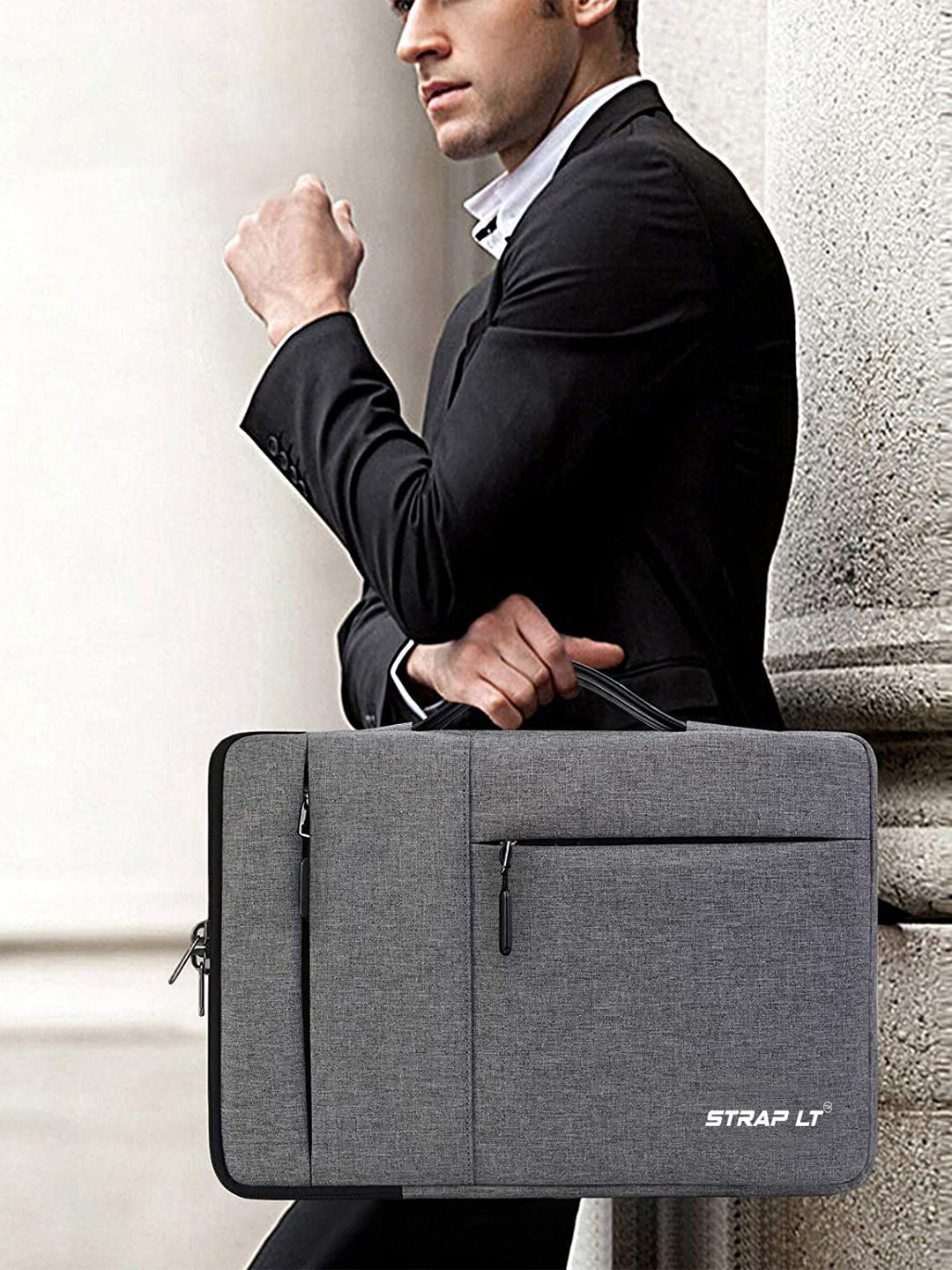 Straplt Women Textured Laptop Sleeve with Water Resistance