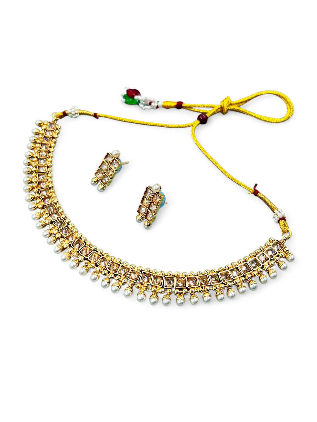 ANTIQUE JEWELLERY Copper-Plated Necklace with Artificial Stones