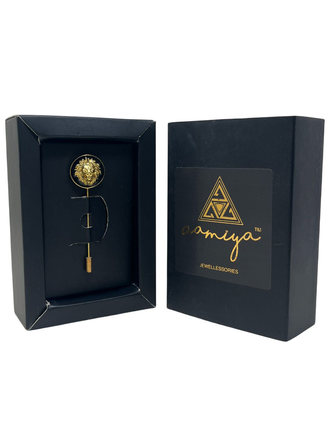 AAMIYA CREATIONS Men Lion Design Laple Pin Minimal Brooch