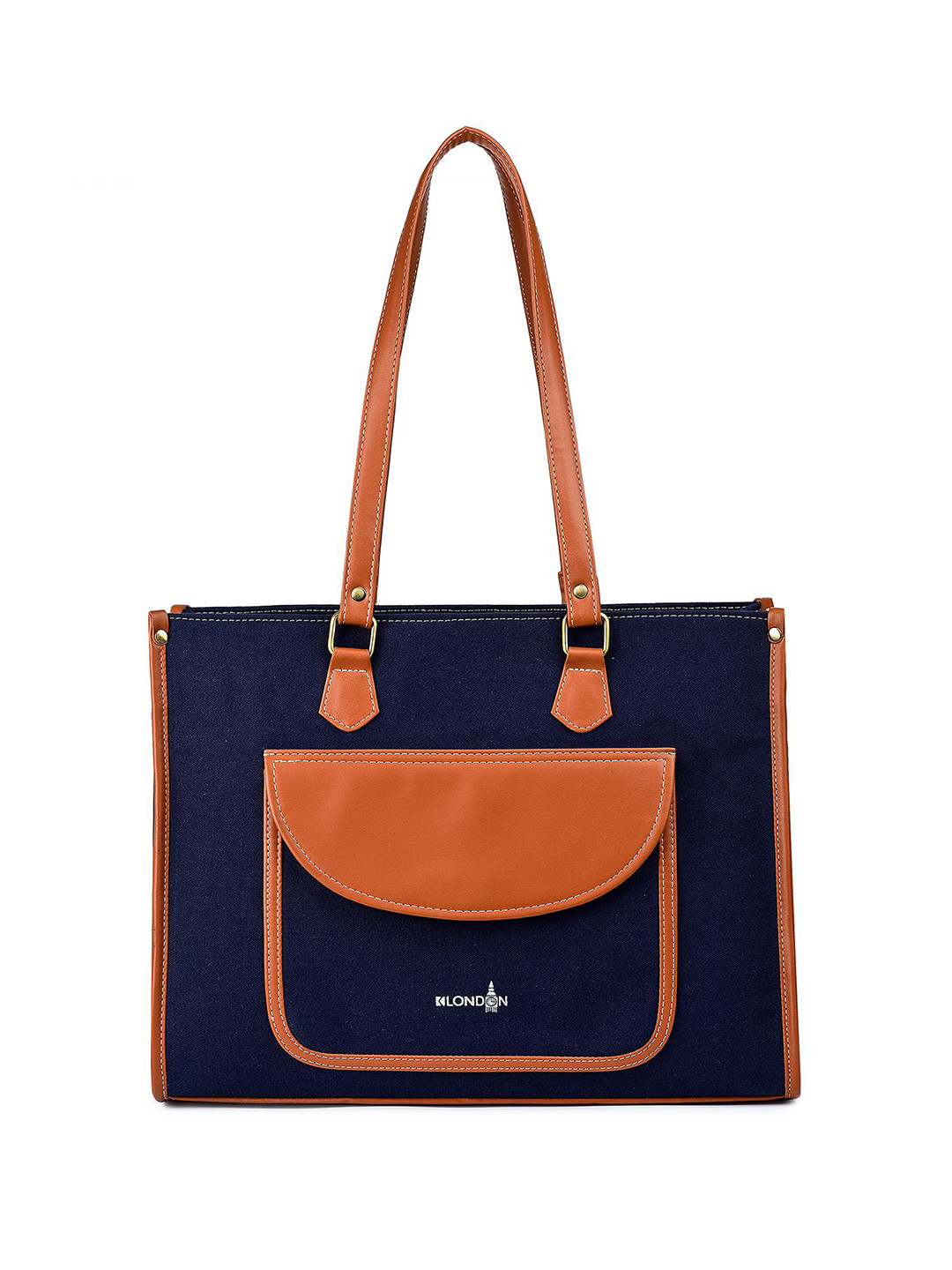 K London Brand Logo Self Design Shopper Shoulder Bag