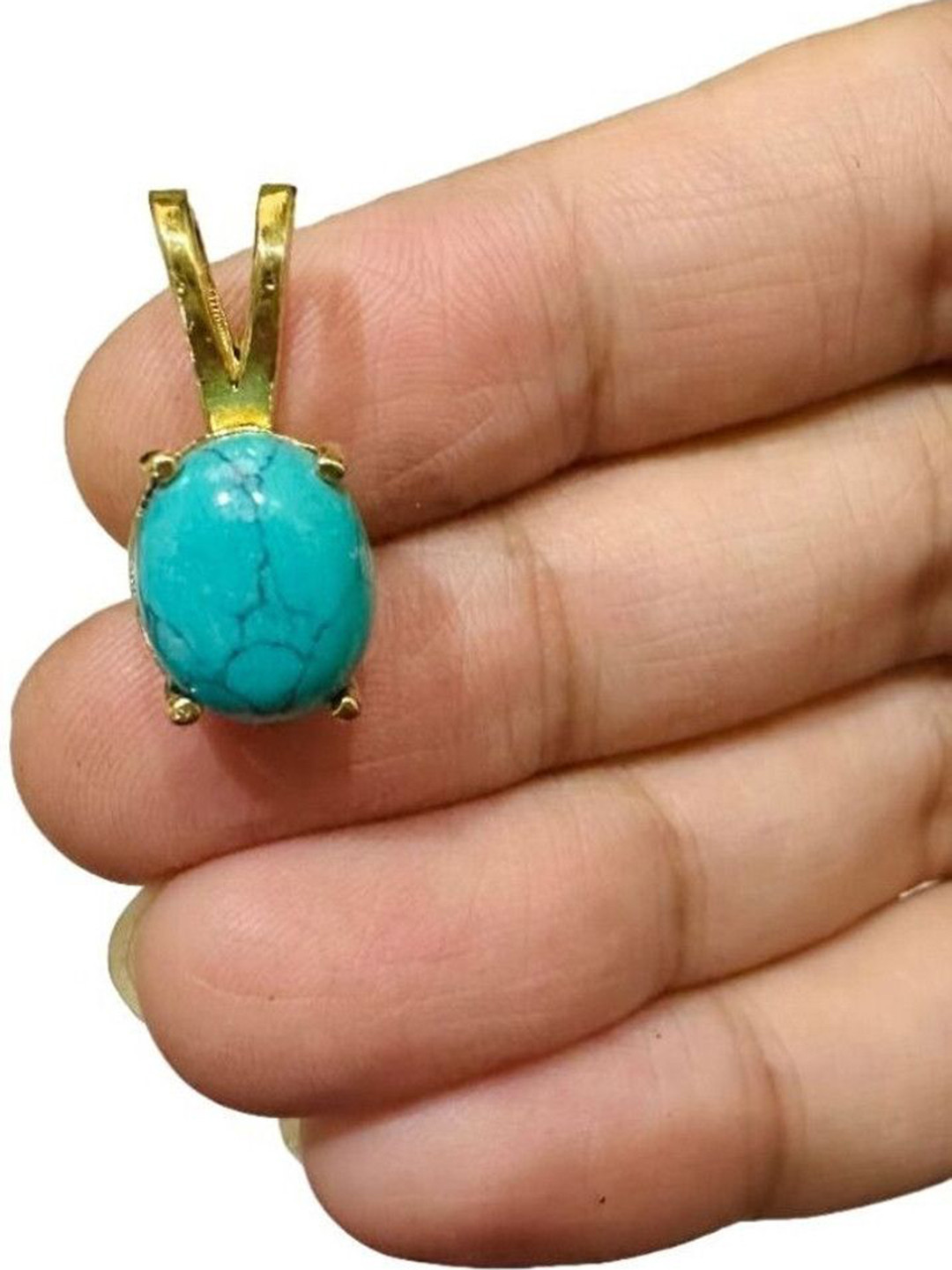 GenZcomplex Blue Brass Turquoise Pendant