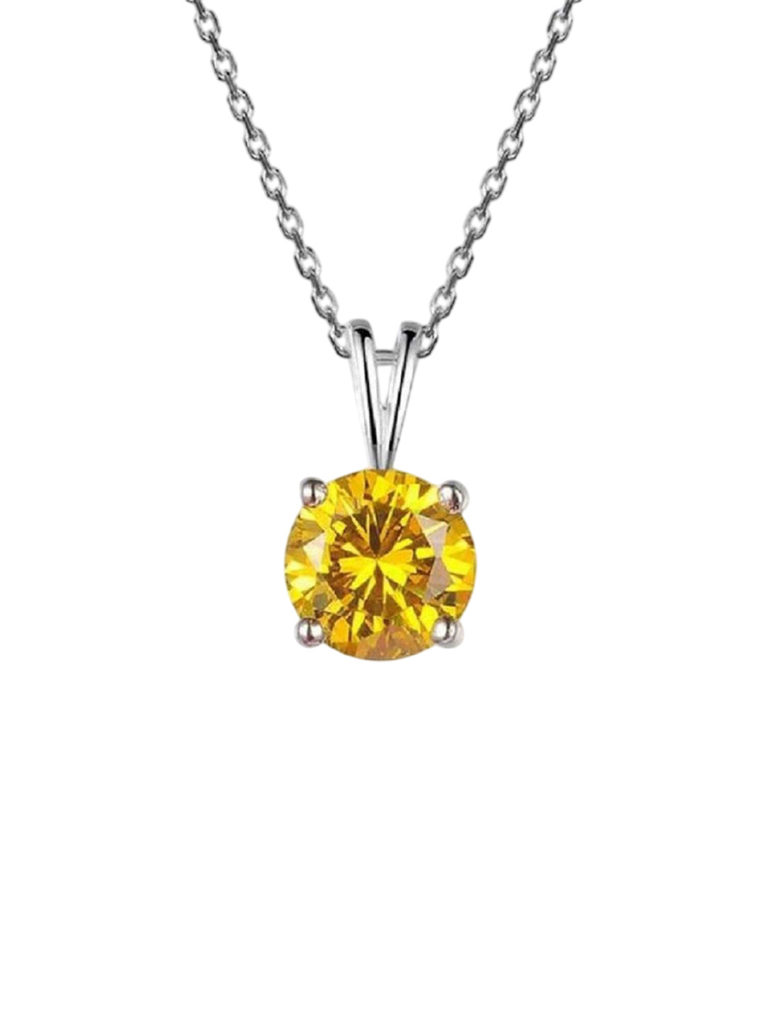 GenZcomplex Silver-Plated Yellow Pendant