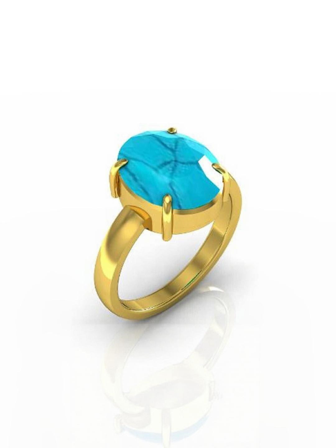 GenZcomplex Brass Turquoise Finger Ring