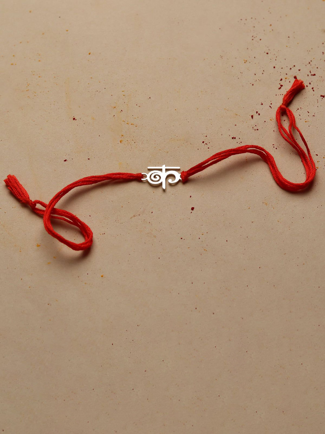 House of Aadyaa 92.5 Sterling Silver Laser cut '' Akshar Rakhi in Devnagari Thread Rakhi