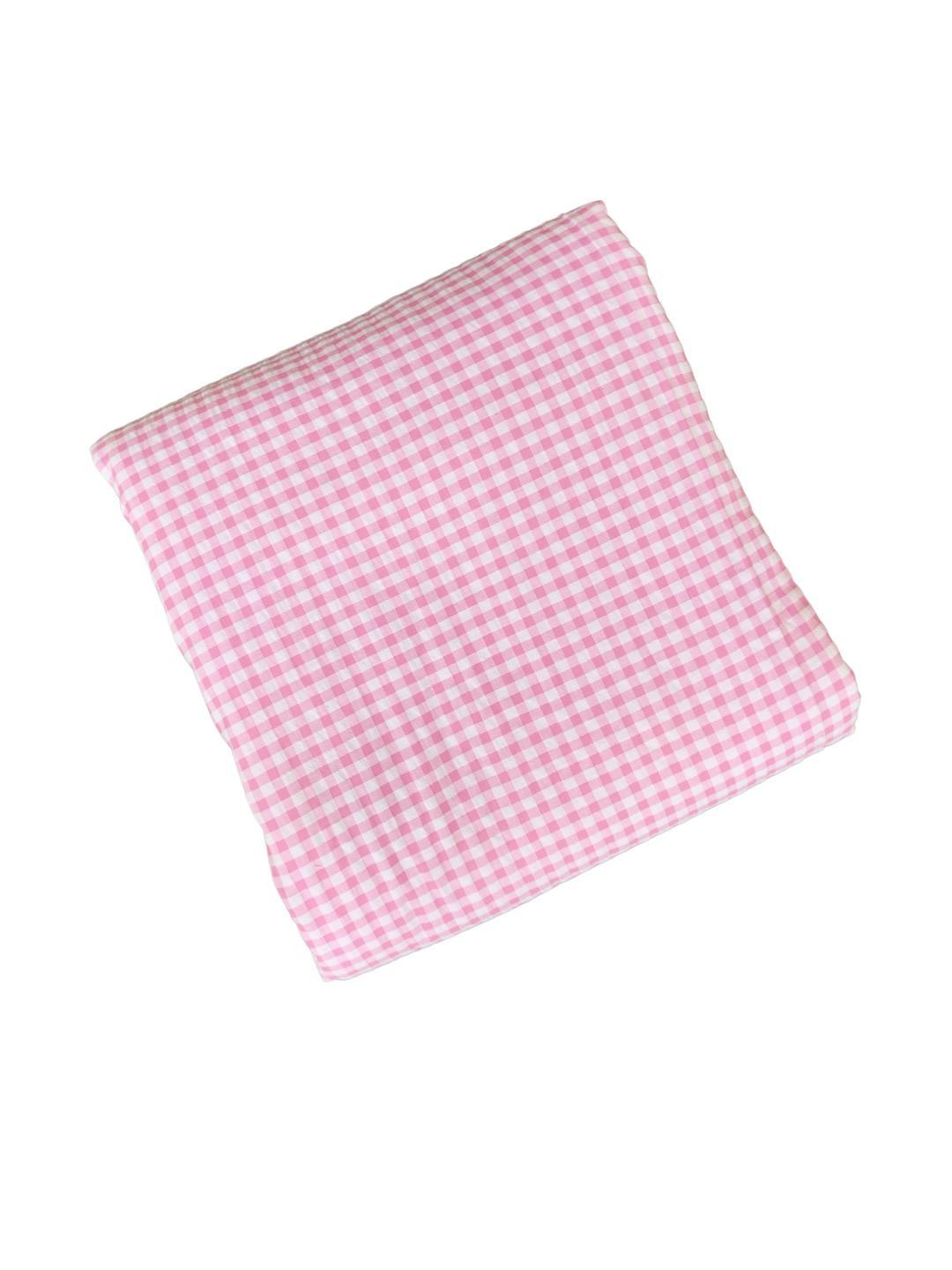 Pink Checked Mild Winter 350 GSM Single Bed Comforter