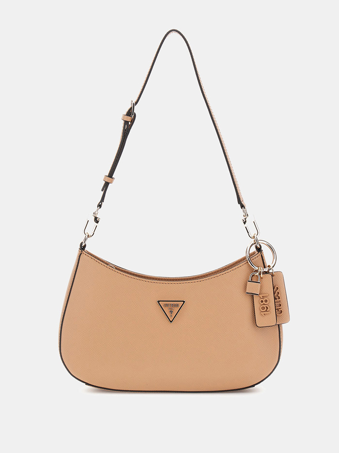 GUESS Women Solid Half Moon Fringed Shoulder Bag