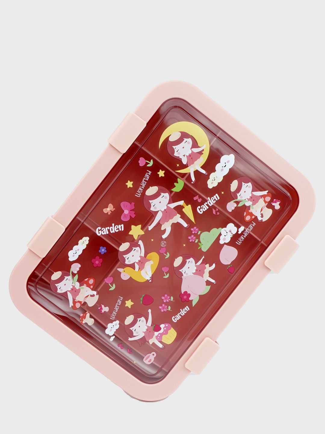 Little Surprise Box LLP Kids Peach-Colored Printed 5 Sections Peach Fairy Lunch Box