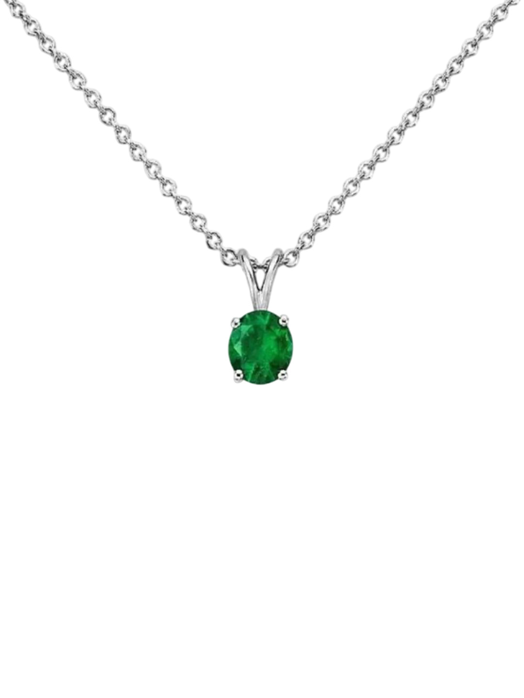 GenZcomplex Silver-Plated Emerald Panna Pendant