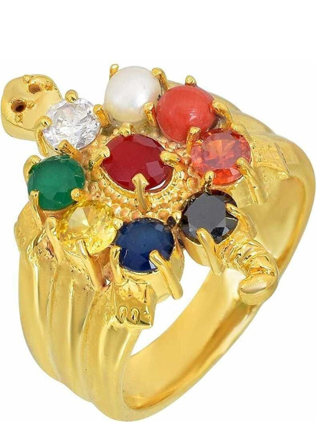 GenZcomplex Gold-Plated Copper Cubic Zirconia Finger Ring