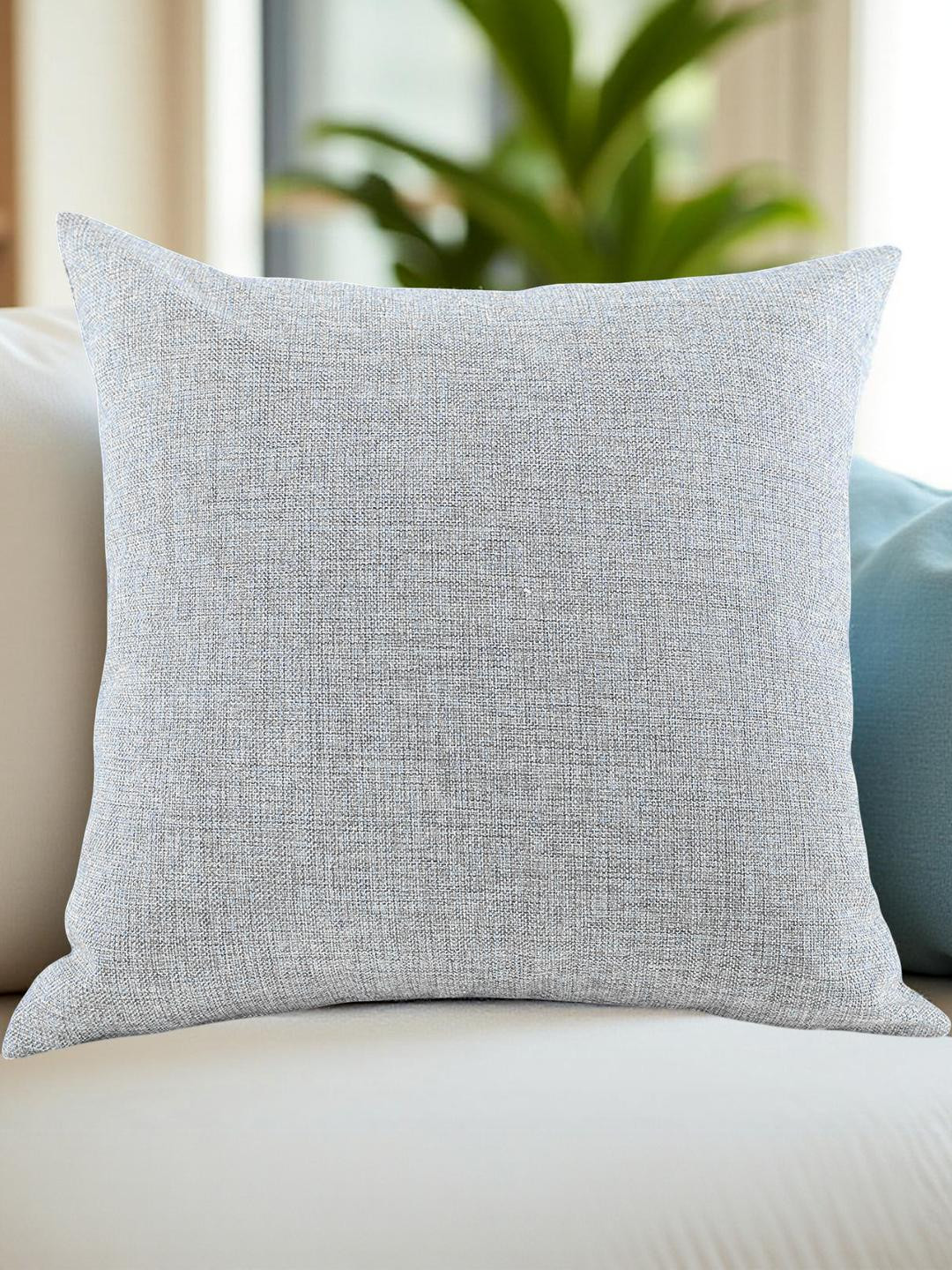 IVAZA 12*12 Grey Square Jute Cushion Covers