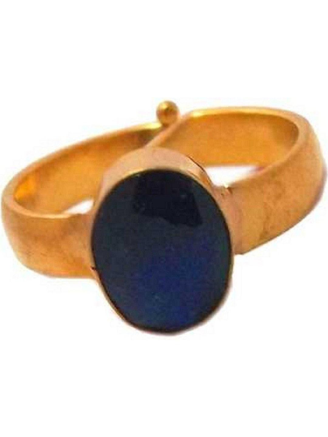 GenZcomplex  Adult Unisex Gold Pleated Blue Finger Ring