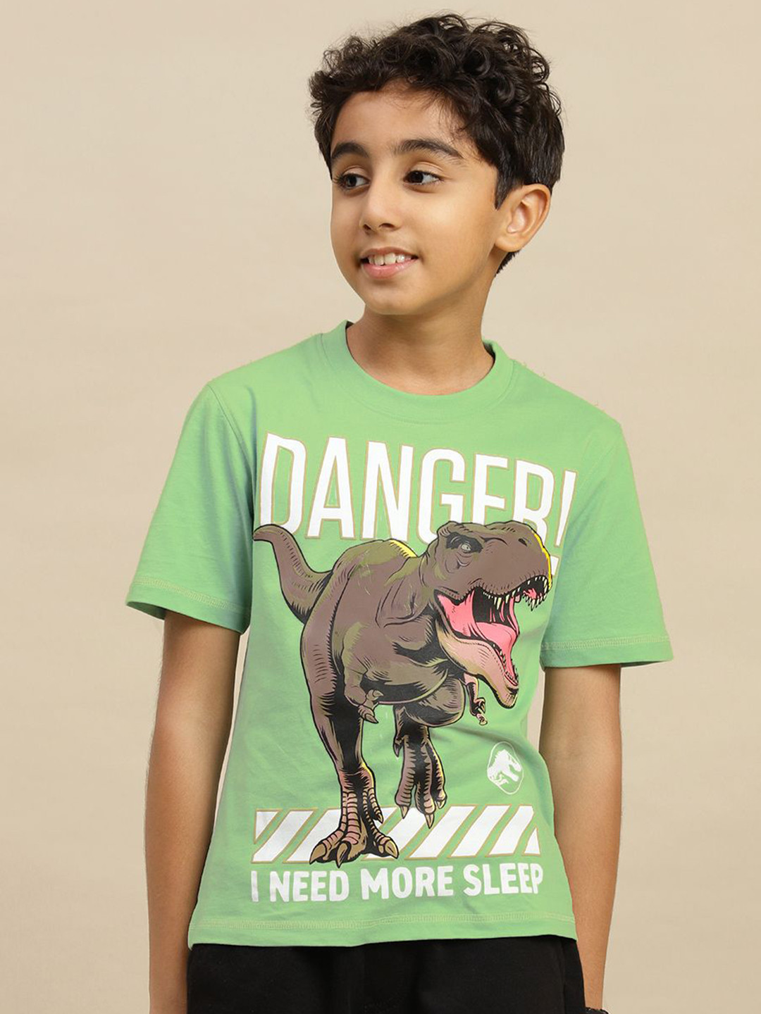 Kids Ville Boys Jurassic World Graphic Printed Regular Fit Cotton Tshirt