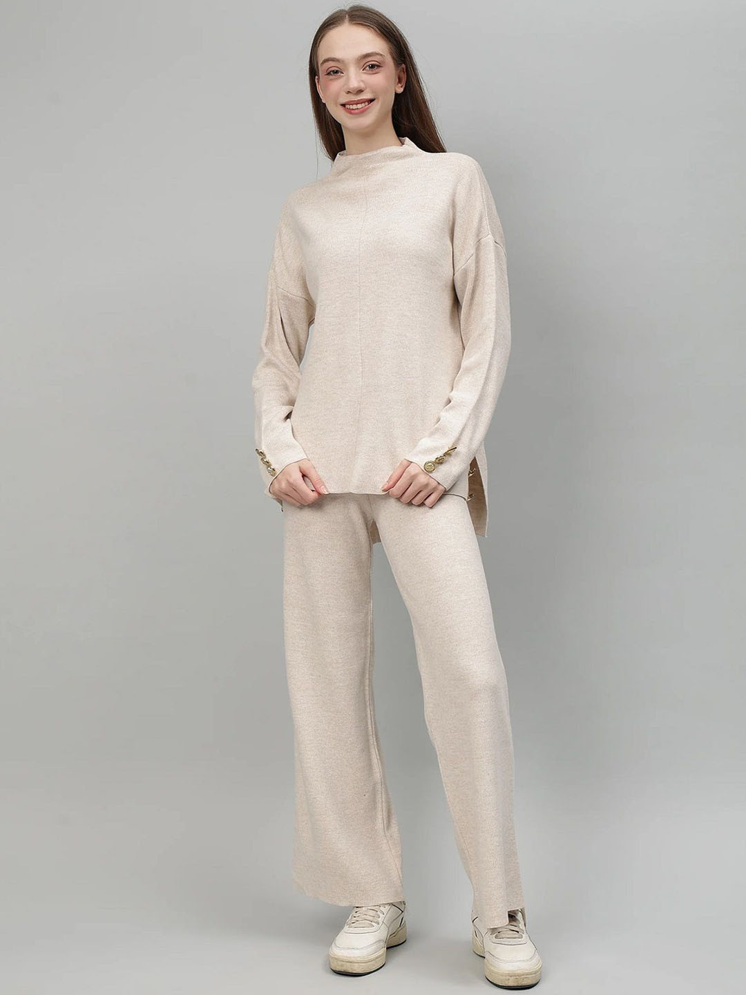 Fashion Gaiia High Neck Top & Trousers Co-Ord Set