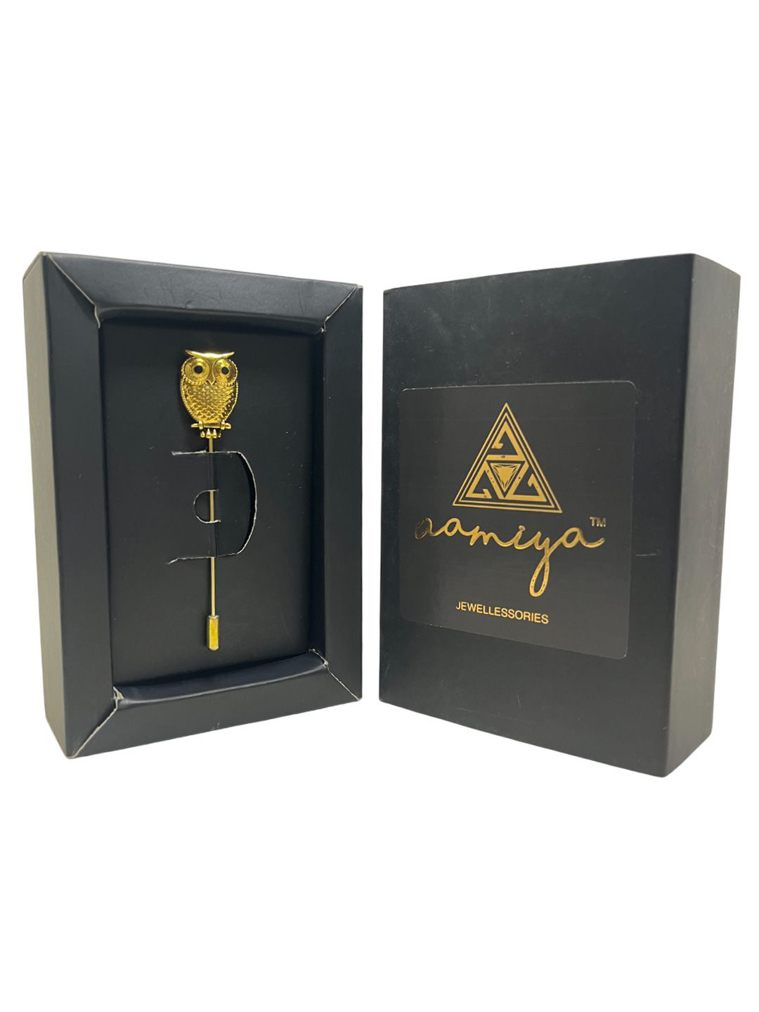 AAMIYA CREATIONS Men Owl Design Laple Pin Minimal Brooch