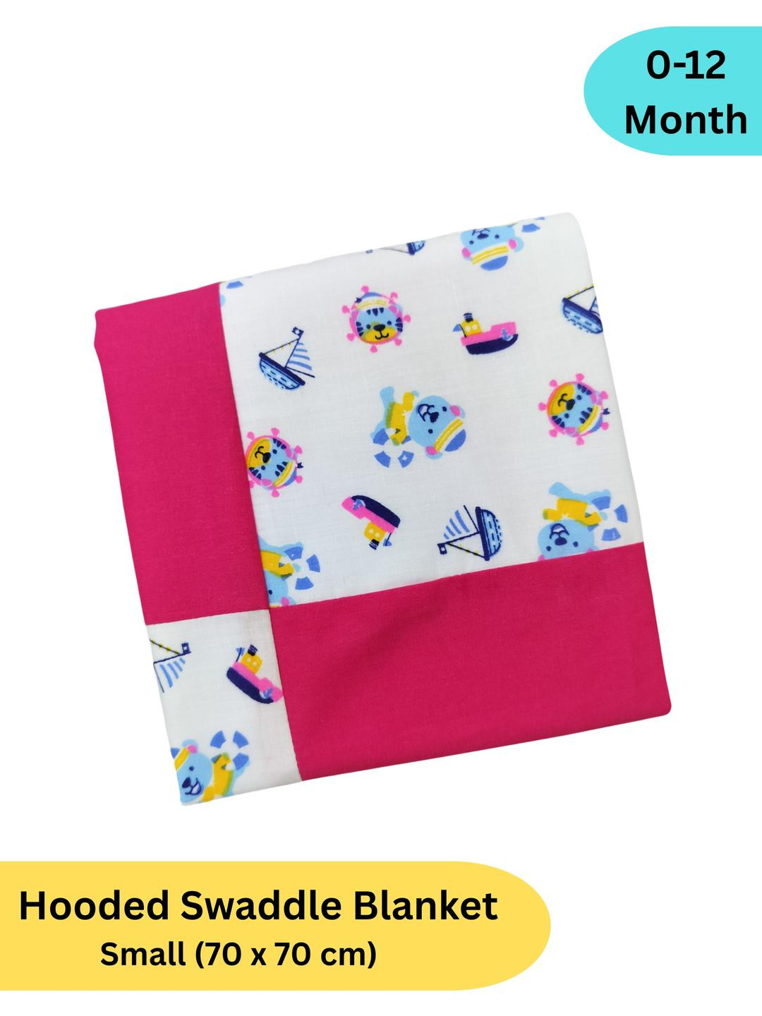 junior drive Make Your Baby Comfortable... Checked Hooded Cotton Blanket