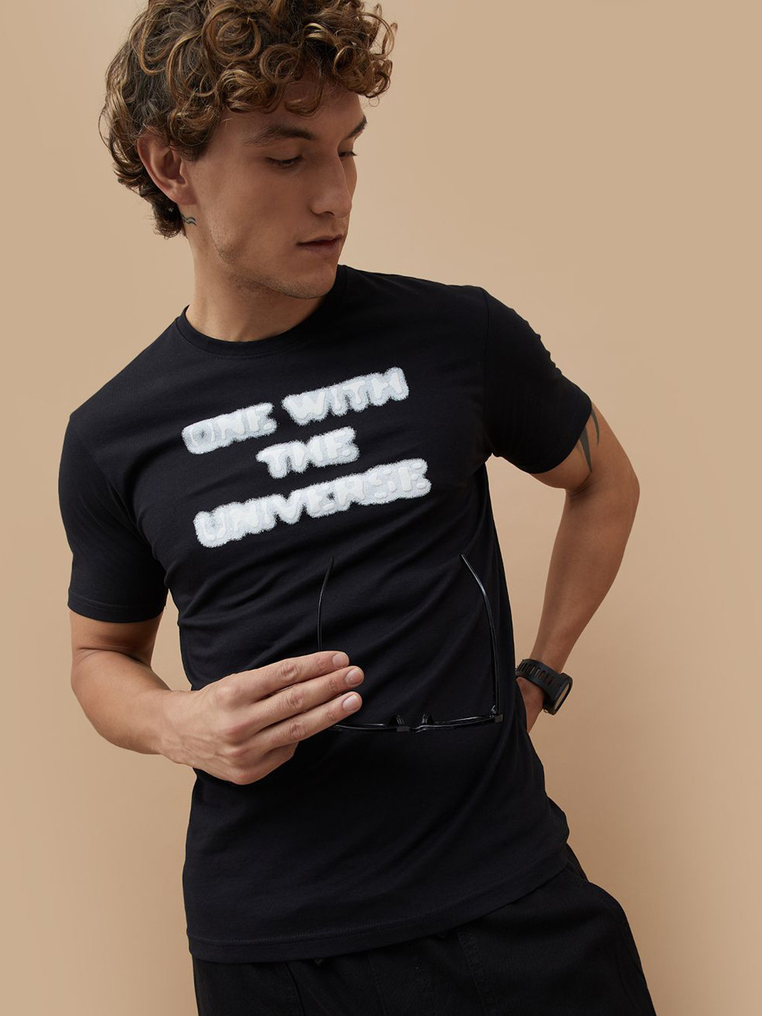 Forca by Lifestyle Typography Printed Round Neck Cotton T-shirt