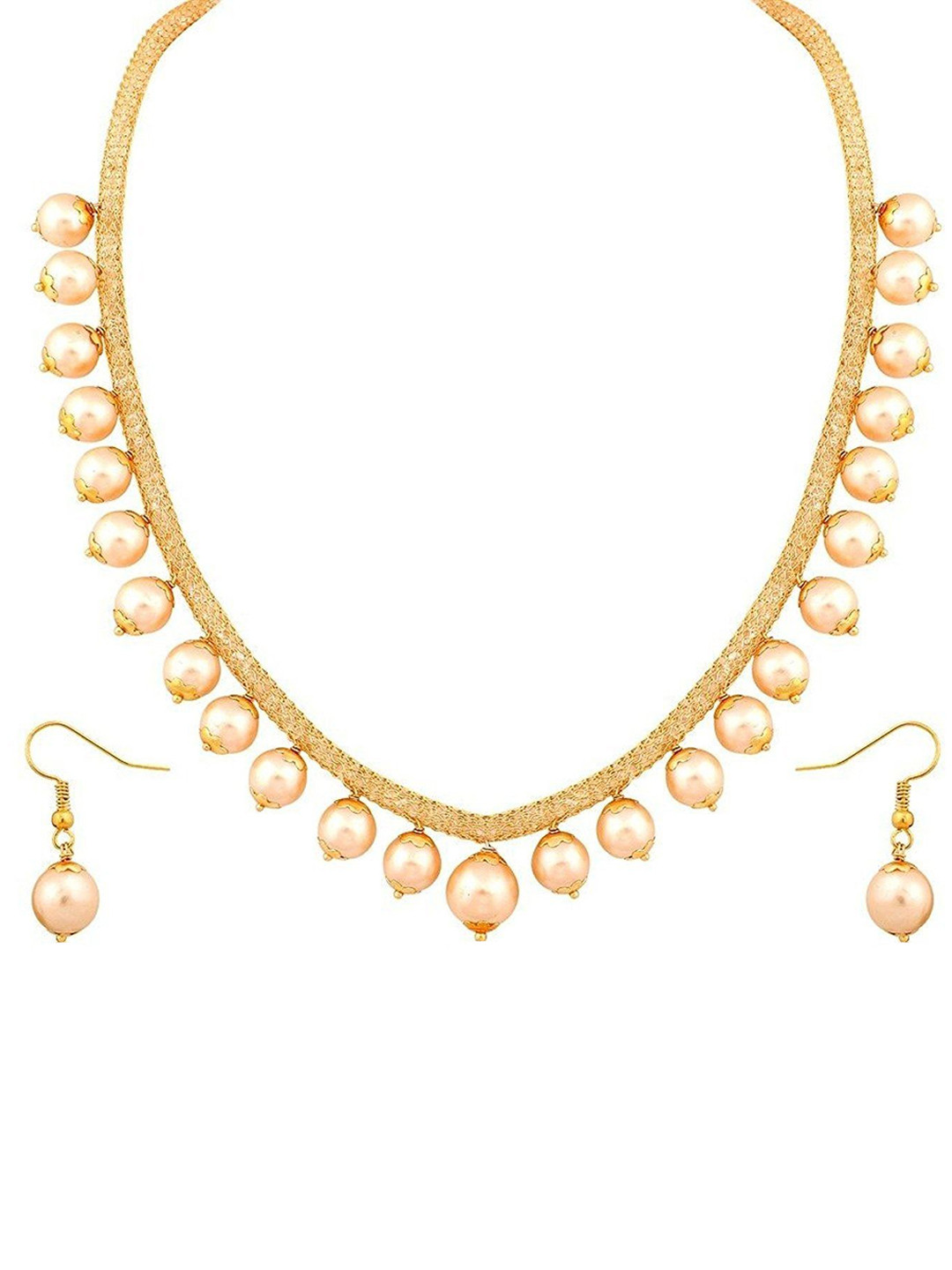 Geode Delight Gold-Plated Pearls Beaded Jewellery Set