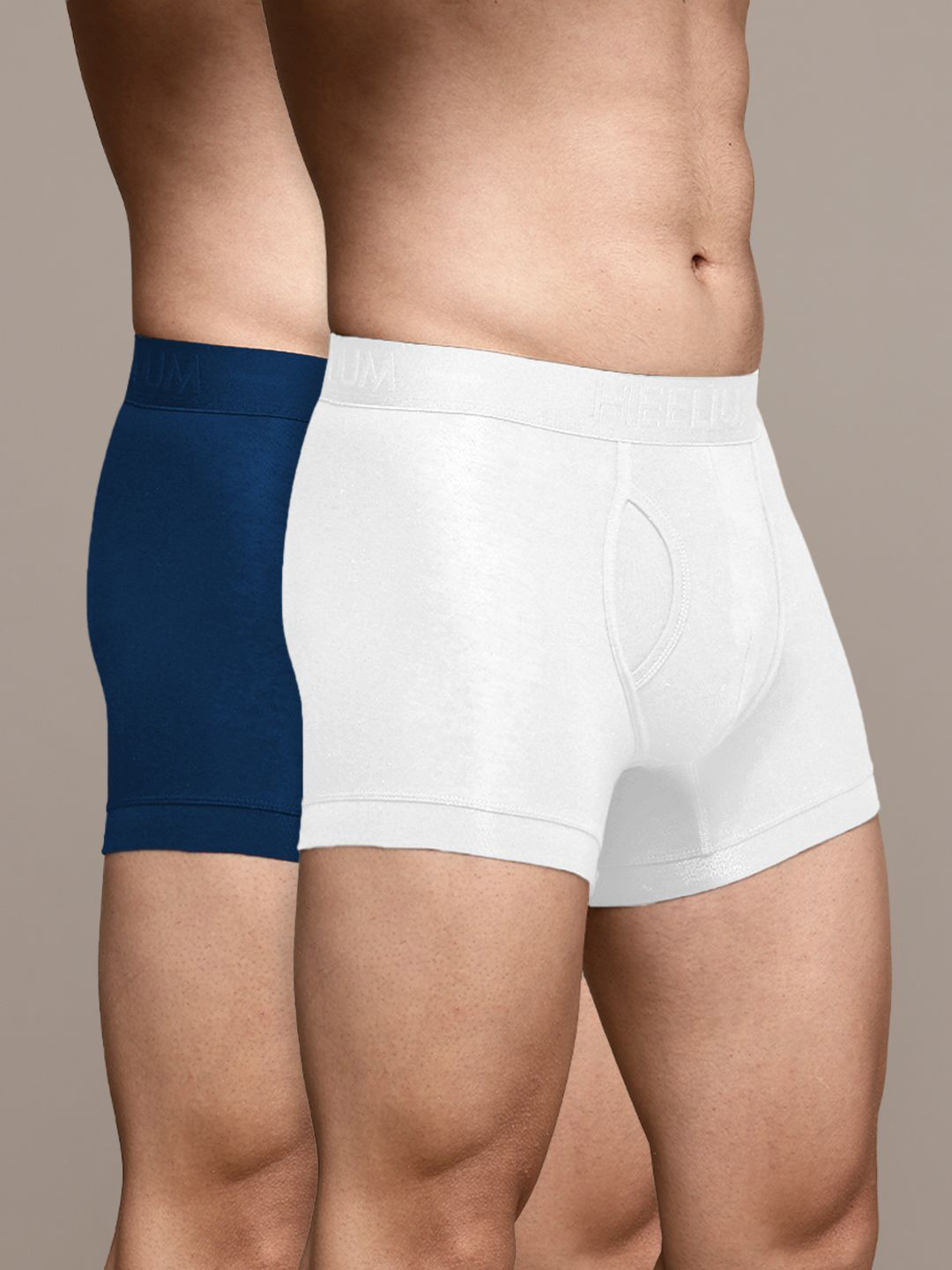 Heelium Pack Of 2 Mid-Rise Trunks DUP-P2-KEYHOLETRK-WHTNB-S