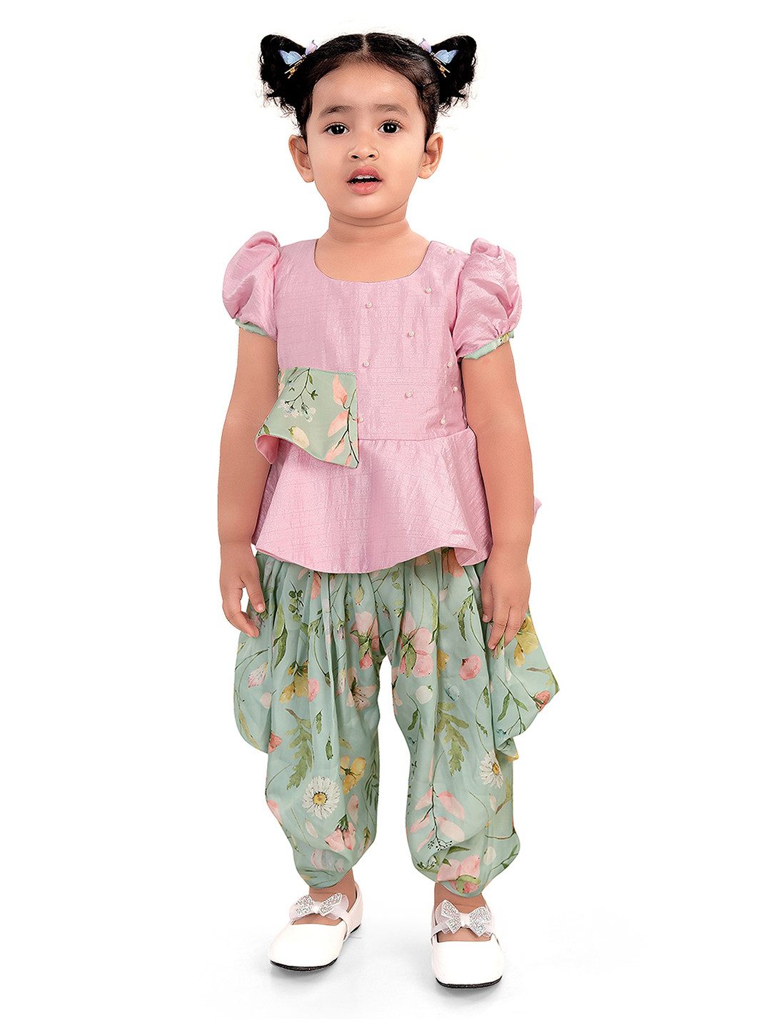 Pragya Exclusive Girls Printed Pure Silk Clothing Set