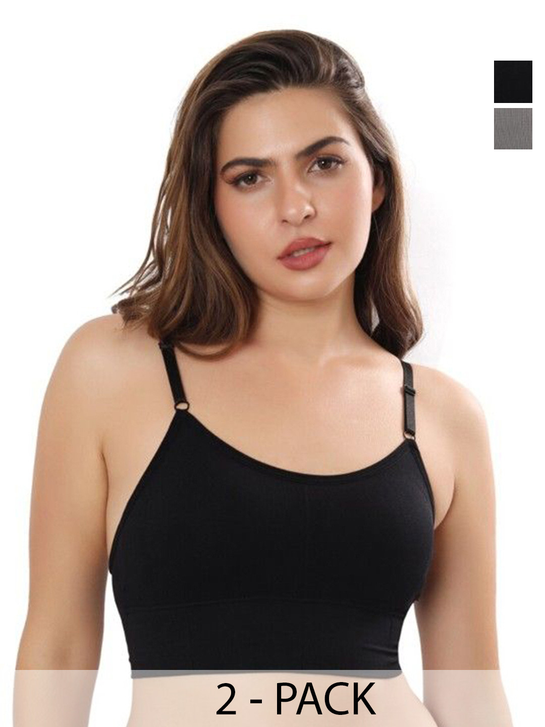 Trulymart Women Pack of 2 Rapid-Dry Full Coverage Lightly Padded Sports Bra