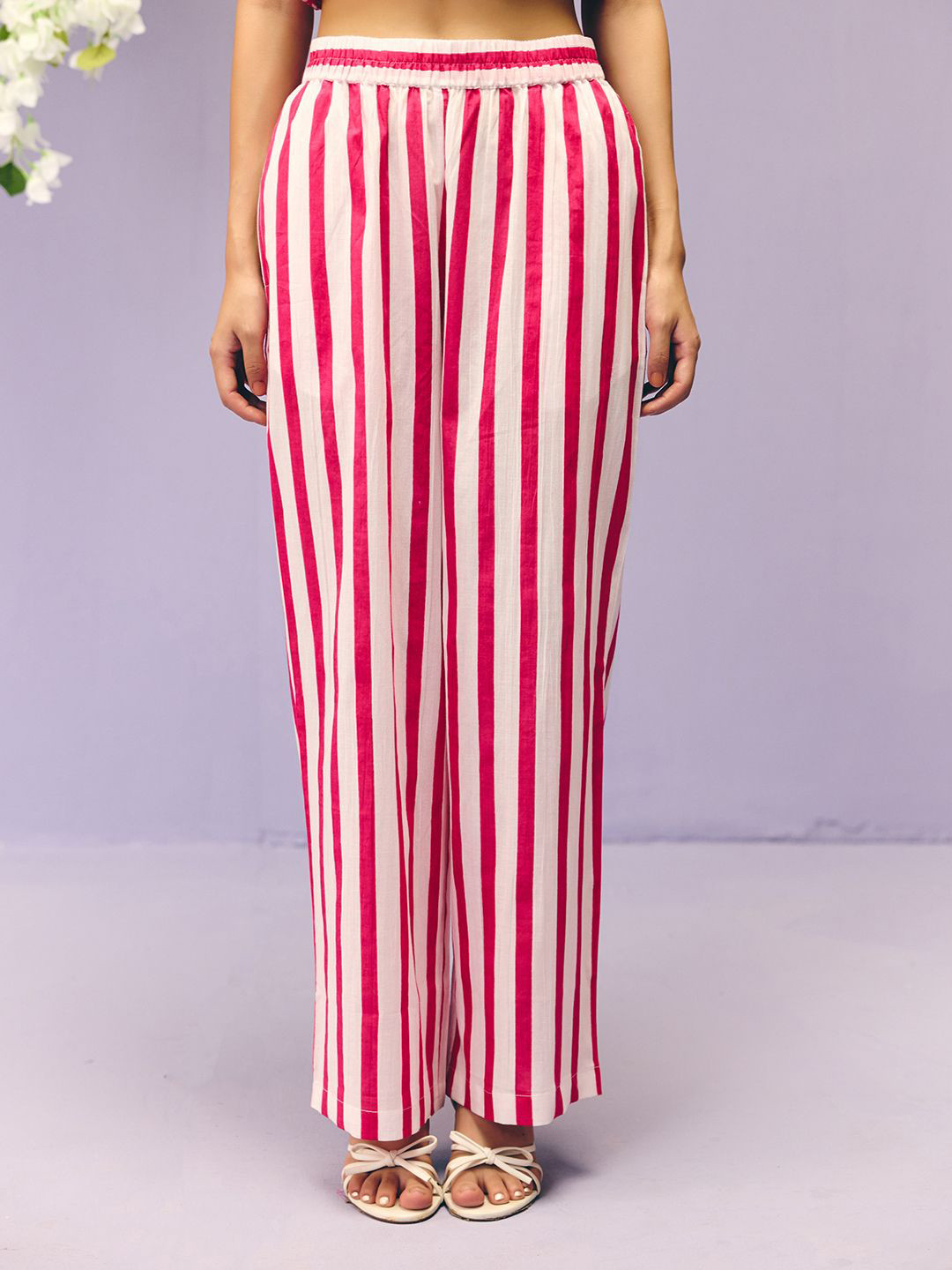 Prakriti Jaipur Women Pink Stripes Pant