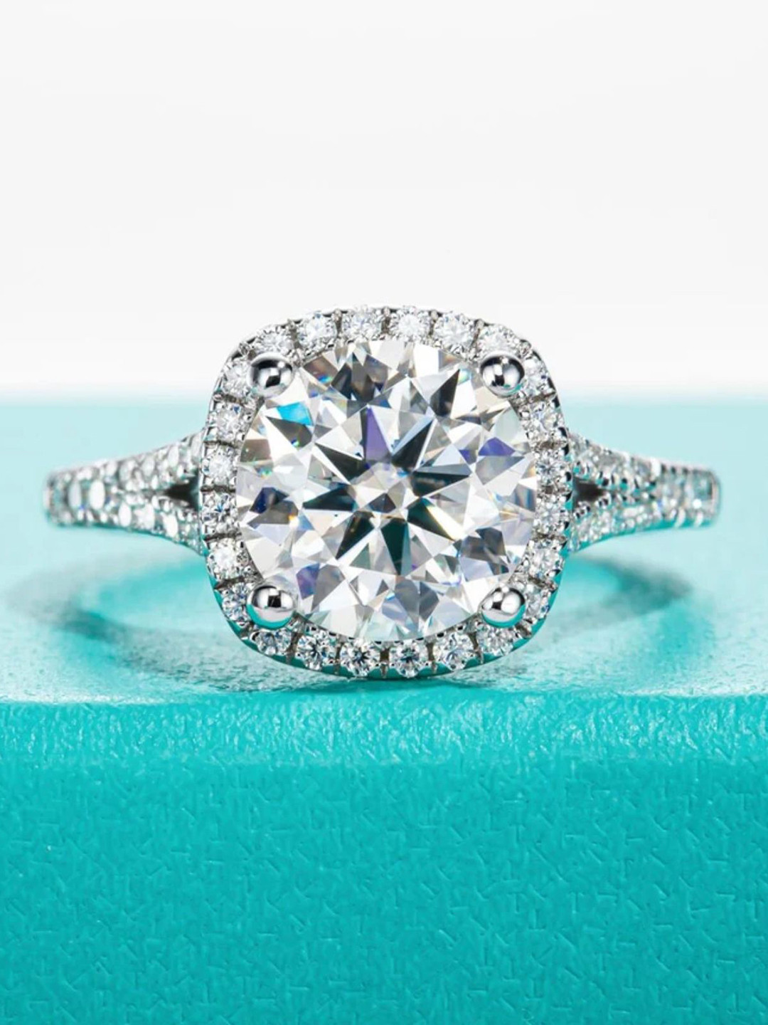 Zarkan 925 Hallmark Silver Rhodium-Plated American Diamond-Studded Adjustable Finger Ring